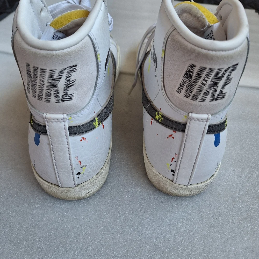 Nike Blazer Mid '77 Paint Splatter White Leather Men's 10.5